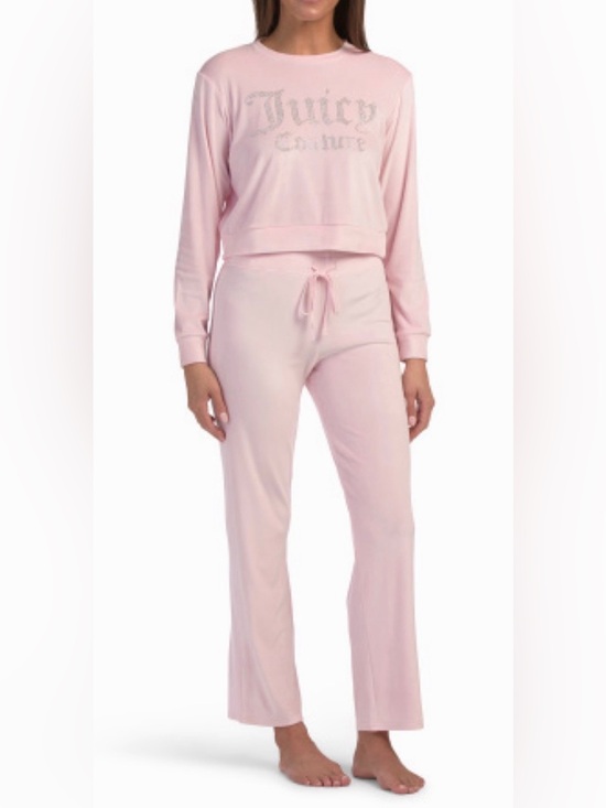 Bird by Juicy Couture Other - JUICY COUTURE NWT 2pc Velour Crew Neck Top And Pants Lounge Set With Rhinestone